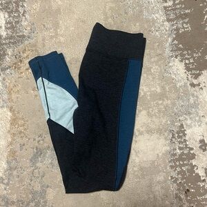 WEME Colorblock Athleisure Leggings Charcoal Teal Light‎ Blue Activewear S